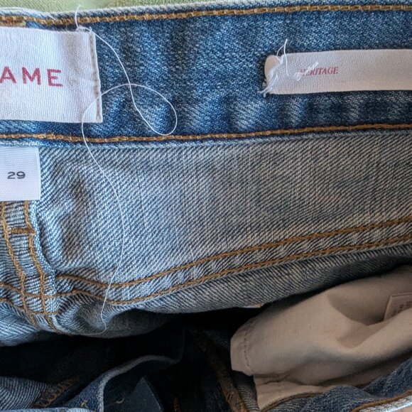 Frame Le Piper Distressed Cropped Straight Leg Jean sz 29 - Picture 3 of 4